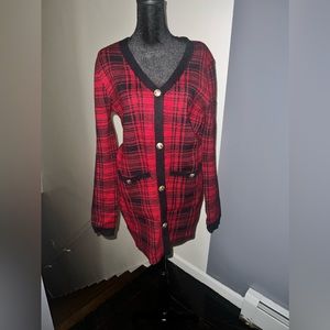 Red and Black Plaid Mini Dress